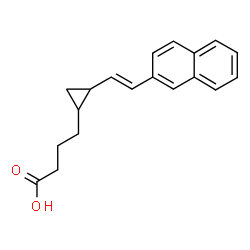 ChemSpider 2D Image | 4-{2-[(E)-2-(2-Naphthyl)vinyl]cyclopropyl}butanoic acid | C19H20O2