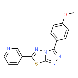 ChemSpider 2D Image | 3-(4-Methoxyphenyl)-6-(3-pyridinyl)[1,2,4]triazolo[3,4-b][1,3,4]thiadiazole | C15H11N5OS