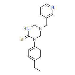 ChemSpider 2D Image | 1-(4-Ethylphenyl)-5-(3-pyridinylmethyl)-1,3,5-triazinane-2-thione | C17H20N4S