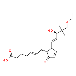 ChemSpider 2D Image | (5E)-7-{(1R)-2-[(1E,3R)-5-Ethoxy-3-hydroxy-4,4-dimethyl-1-penten-1-yl]-5-oxo-3-cyclopenten-1-yl}-5-heptenoic acid | C21H32O5