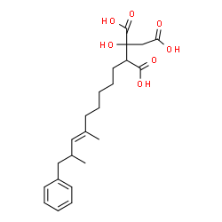 ChemSpider 2D Image | 3-C-Carboxy-2,4-dideoxy-2-[(6E)-6,8-dimethyl-9-phenyl-6-nonen-1-yl]pentaric acid | C23H32O7