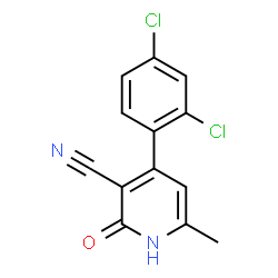 ChemSpider 2D Image | 4-(2,4-Dichlorophenyl)-6-methyl-2-oxo-1,2-dihydro-3-pyridinecarbonitrile | C13H8Cl2N2O