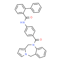 ChemSpider 2D Image | N-[4-(5H-Pyrrolo[2,1-c][1,4]benzodiazepin-10(11H)-ylcarbonyl)phenyl]-2-biphenylcarboxamide | C32H25N3O2