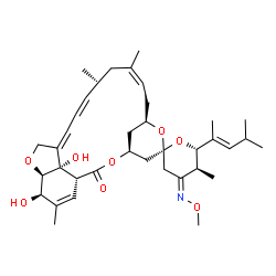 ChemSpider 2D Image | (1'R,2R,4Z,4'S,5S,6S,8'R,10'Z,20'R,21'R,24'S)-21',24'-Dihydroxy-4-(methoxyimino)-5,11',13',22'-tetramethyl-6-[(2E)-4-methyl-2-penten-2-yl]-3,4,5,6-tetrahydro-2'H-spiro[pyran-2,6'-[3,7,19]trioxatetracy
clo[15.6.1.1~4,8~.0~20,24~]pentacosa[10,14,16,22]tetraen]-2'-one | C37H53NO8
