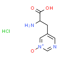ChemSpider 2D Image | 3-(1-Oxido-5-pyrimidinyl)alanine hydrochloride (1:1) | C7H10ClN3O3