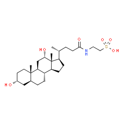 ChemSpider 2D Image | 2-{[(3alpha,5alpha,12alpha)-3,12-Dihydroxy-24-oxocholan-24-yl]amino}ethanesulfonic acid | C26H45NO6S