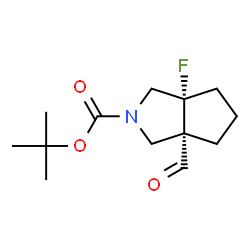 ChemSpider 2D Image | 2-Methyl-2-propanyl (3aR,6aS)-3a-fluoro-6a-formylhexahydrocyclopenta[c]pyrrole-2(1H)-carboxylate | C13H20FNO3