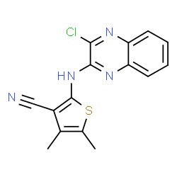 ChemSpider 2D Image | 2-[(3-Chloro-2-quinoxalinyl)amino]-4,5-dimethyl-3-thiophenecarbonitrile | C15H11ClN4S