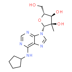 ChemSpider 2D Image | N-Cyclopentyl-2'-C-methyladenosine | C16H23N5O4