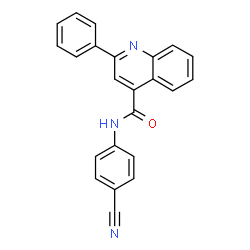 ChemSpider 2D Image | N-(4-Cyanophenyl)-2-phenyl-4-quinolinecarboxamide | C23H15N3O