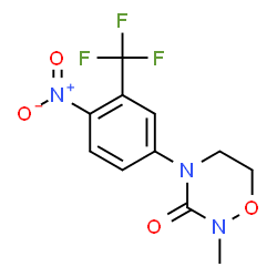 ChemSpider 2D Image | 2-Methyl-4-[4-nitro-3-(trifluoromethyl)phenyl]-1,2,4-oxadiazinan-3-one | C11H10F3N3O4