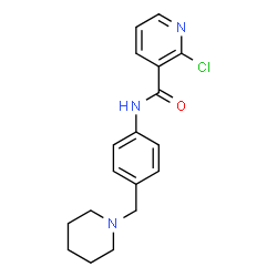 ChemSpider 2D Image | 2-Chloro-N-[4-(1-piperidinylmethyl)phenyl]nicotinamide | C18H20ClN3O