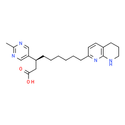 ChemSpider 2D Image | (3S)-3-(2-Methyl-5-pyrimidinyl)-9-(5,6,7,8-tetrahydro-1,8-naphthyridin-2-yl)nonanoic acid | C22H30N4O2