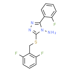 ChemSpider 2D Image | 3-[(2,6-Difluorobenzyl)sulfanyl]-5-(2-fluorophenyl)-4H-1,2,4-triazol-4-amine | C15H11F3N4S
