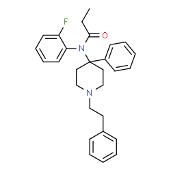 ChemSpider 2D Image | N-(2-Fluorophenyl)-N-[4-phenyl-1-(2-phenylethyl)-4-piperidinyl]propanamide | C28H31FN2O