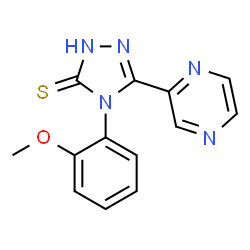 ChemSpider 2D Image | 4H-1,2,4-triazole-3-thiol, 4-(2-methoxyphenyl)-5-(2-pyrazinyl)- | C13H11N5OS
