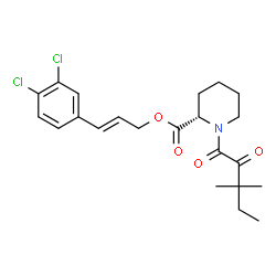 ChemSpider 2D Image | (2E)-3-(3,4-Dichlorophenyl)-2-propen-1-yl (2S)-1-(3,3-dimethyl-2-oxopentanoyl)-2-piperidinecarboxylate | C22H27Cl2NO4
