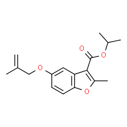 ChemSpider 2D Image | Isopropyl 2-methyl-5-[(2-methyl-2-propen-1-yl)oxy]-1-benzofuran-3-carboxylate | C17H20O4