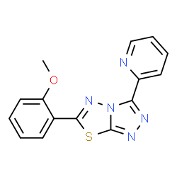 ChemSpider 2D Image | 6-(2-Methoxyphenyl)-3-(2-pyridinyl)[1,2,4]triazolo[3,4-b][1,3,4]thiadiazole | C15H11N5OS
