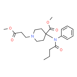 ChemSpider 2D Image | Methyl 4-[butyryl(phenyl)amino]-1-(3-methoxy-3-oxopropyl)-4-piperidinecarboxylate | C21H30N2O5