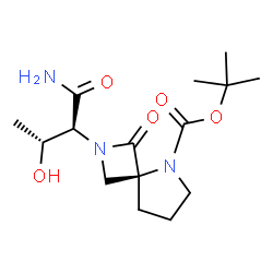ChemSpider 2D Image | 2-Methyl-2-propanyl (4S)-2-[(2S,3R)-1-amino-3-hydroxy-1-oxo-2-butanyl]-1-oxo-2,5-diazaspiro[3.4]octane-5-carboxylate | C15H25N3O5