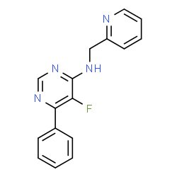 ChemSpider 2D Image | 5-Fluoro-6-phenyl-N-(2-pyridinylmethyl)-4-pyrimidinamine | C16H13FN4