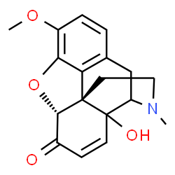 ChemSpider 2D Image | (5alpha)-14-Hydroxy-3-methoxy-17-methyl-7,8-didehydro-4,5-epoxymorphinan-6-one | C18H19NO4