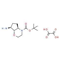 ChemSpider 2D Image | 2-Methyl-2-propanyl (4aR,7S,7aR)-7-aminohexahydrocyclopenta[b][1,4]oxazine-4(4aH)-carboxylate ethanedioate (1:1) | C14H24N2O7