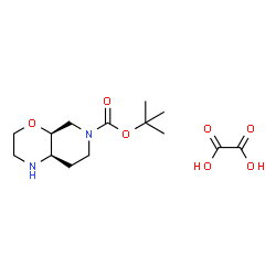 ChemSpider 2D Image | 2-Methyl-2-propanyl (4aS,8aR)-octahydro-6H-pyrido[3,4-b][1,4]oxazine-6-carboxylate ethanedioate (1:1) | C14H24N2O7