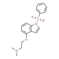 ChemSpider 2D Image | N,N-Dimethyl-2-{[1-(phenylsulfonyl)-1H-indol-4-yl]oxy}ethanamine | C18H20N2O3S