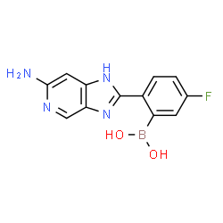 ChemSpider 2D Image | [2-(6-Amino-1H-imidazo[4,5-c]pyridin-2-yl)-5-fluorophenyl]boronic acid | C12H10BFN4O2