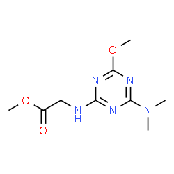 ChemSpider 2D Image | Methyl N-[4-(dimethylamino)-6-methoxy-1,3,5-triazin-2-yl]glycinate | C9H15N5O3