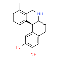ChemSpider 2D Image | (6aR,12bS)-4-Methyl-5,6,6a,7,8,12b-hexahydrobenzo[a]phenanthridine-10,11-diol | C18H19NO2