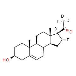 ChemSpider 2D Image | (3beta,16R)-3-Hydroxy(16,17,21,21,21-~2~H_5_)pregn-5-en-20-(~18~O)one | C21H27D5O18O
