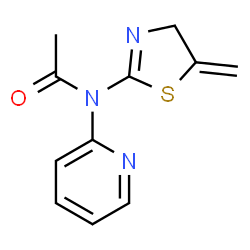 ChemSpider 2D Image | N-(5-methylidene-4H-1,3-thiazol-2-yl)-N-(pyridin-2-yl)acetamide | C11H11N3OS