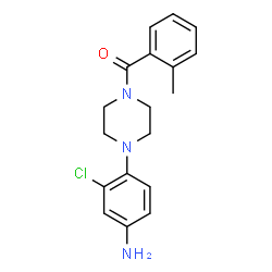 ChemSpider 2D Image | [4-(4-Amino-2-chloro-phenyl)-piperazin-1-yl]-o-tolyl-methanone | C18H20ClN3O