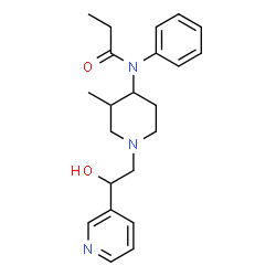 ChemSpider 2D Image | N-{1-[2-Hydroxy-2-(3-pyridinyl)ethyl]-3-methyl-4-piperidinyl}-N-phenylpropanamide | C22H29N3O2