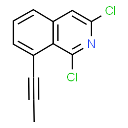 ChemSpider 2D Image | 1,3-Dichloro-8-(1-propyn-1-yl)isoquinoline | C12H7Cl2N