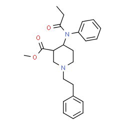 ChemSpider 2D Image | Methyl 1-(2-phenylethyl)-4-[phenyl(propionyl)amino]-3-piperidinecarboxylate | C24H30N2O3