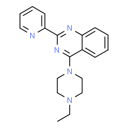 ChemSpider 2D Image | 4-(4-Ethyl-1-piperazinyl)-2-(2-pyridinyl)quinazoline | C19H21N5