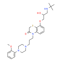ChemSpider 2D Image | 8-[3-(tert-butylamino)-2-hydroxypropoxy]-4-{3-[4-(2-methoxyphenyl)piperazin-1-yl]propyl}-2H-1,4-benzothiazin-3(4H)-one | C29H42N4O4S