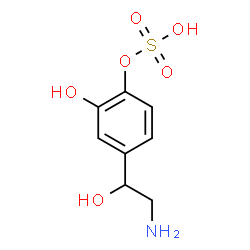 ChemSpider 2D Image | 4-(2-Amino-1-hydroxyethyl)-2-hydroxyphenyl hydrogen sulfate | C8H11NO6S