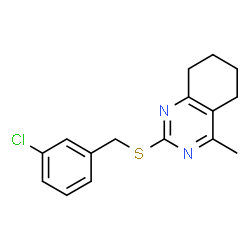 ChemSpider 2D Image | 2-[(3-Chlorobenzyl)sulfanyl]-4-methyl-5,6,7,8-tetrahydroquinazoline | C16H17ClN2S