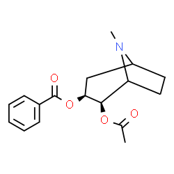 ChemSpider 2D Image | (2R,3S)-2-Acetoxy-8-methyl-8-azabicyclo[3.2.1]oct-3-yl benzoate | C17H21NO4
