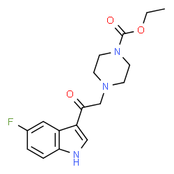 ChemSpider 2D Image | Ethyl 4-[2-(5-fluoro-1H-indol-3-yl)-2-oxoethyl]-1-piperazinecarboxylate | C17H20FN3O3