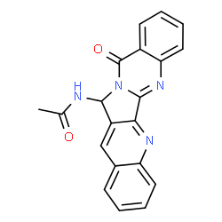 ChemSpider 2D Image | N-(11-Oxo-11,13-dihydroquinolino[2',3':3,4]pyrrolo[2,1-b]quinazolin-13-yl)acetamide | C20H14N4O2