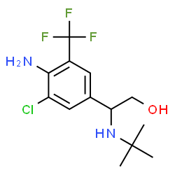 ChemSpider 2D Image | 2-[4-Amino-3-chloro-5-(trifluoromethyl)phenyl]-2-[(2-methyl-2-propanyl)amino]ethanol | C13H18ClF3N2O