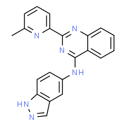 ChemSpider 2D Image | N-1H-indazol-5-yl-2-(6-methylpyridin-2-yl)quinazolin-4-amine | C21H16N6