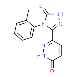 ChemSpider 2D Image | 3-[4-(2-methylphenyl)-5-sulfanylidene-1H-1,2,4-triazol-3-yl]-1H-pyridazin-6-one | C13H11N5OS
