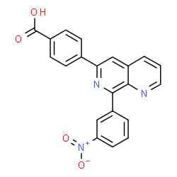 ChemSpider 2D Image | 4-[8-(3-Nitrophenyl)-1,7-naphthyridin-6-yl]benzoic acid | C21H13N3O4